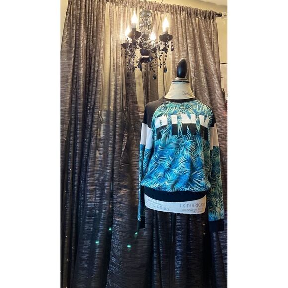 PINK Tropical Fern Crewneck Sweatshirt L - Picture 5 of 6